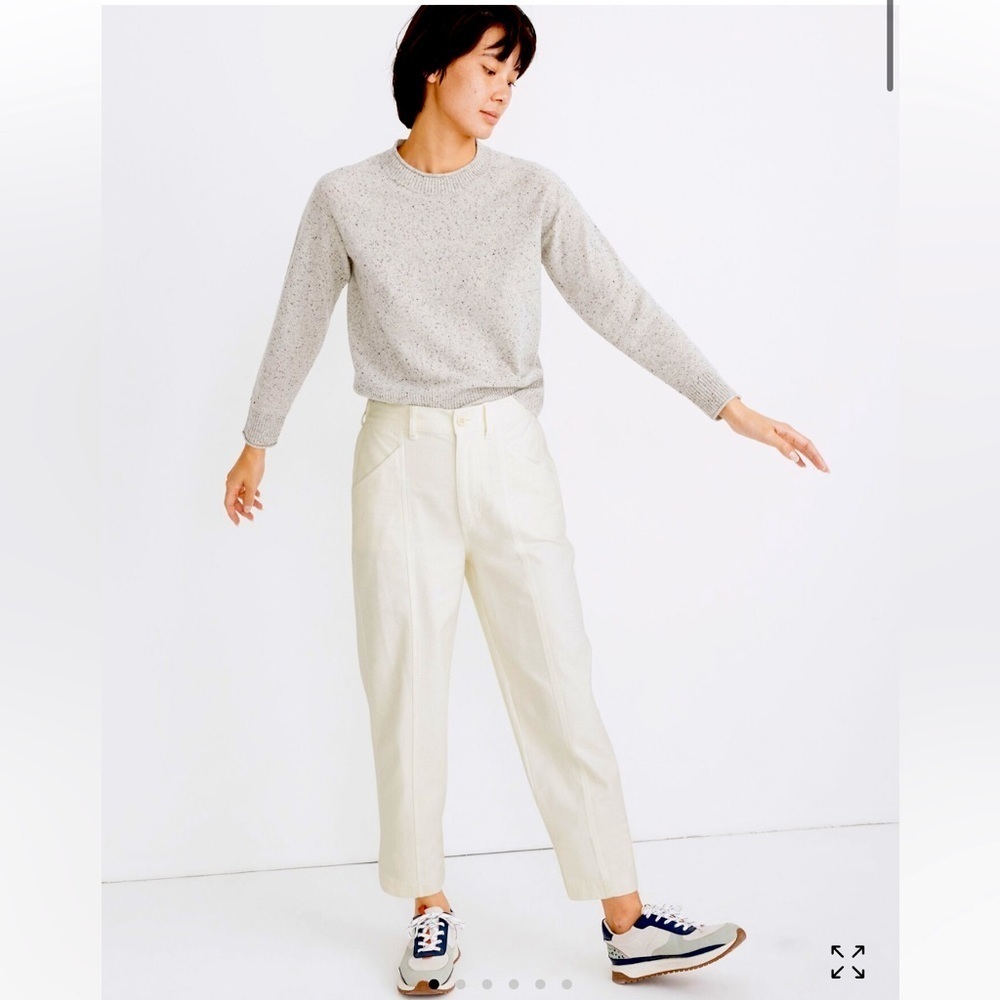 MADEWELL Moleskin High Rise Tapered Curves Leg Pants Sz 4 Butter Yellow Cotton